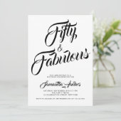 Fifty and Fabulous Script 50th Birthday Party 招待状 (スタンド正面)
