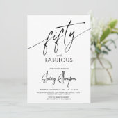 Fifty and Fabulous Script 50th Birthday Party 招待状 (スタンド正面)