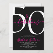 Fifty and Fabulous Script 50th Birthday Party 招待状 (正面)