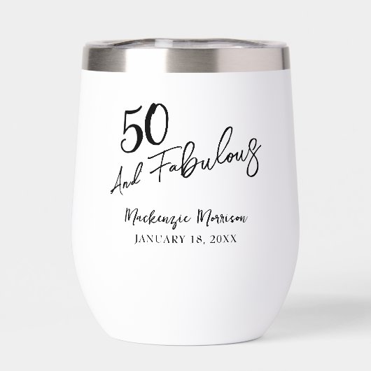 Fifty and Fabulous Script Birthday Party (背面)