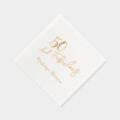 Fifty and Fabulous Script Birthday Party 箔ナプキン (右)
