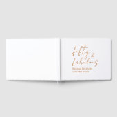 Fifty And Fabulous Script Gold 50th Birthday Party ゲストブック (全面)