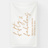 Fifty And Fabulous Script Gold 50th Birthday Party 横断幕 (縦)