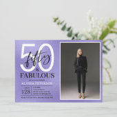 Fifty and Fabulous Script Photo 50th Birthday 招待状 (スタンド正面)