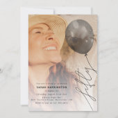 Fifty Balloon String | Photo 50th Birthday Party 招待状 (正面)