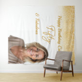 Fifty Birthday custom photo タペストリー (インサイチュ(横))