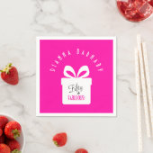 Fifty & FABULOUS! 女の子のピンクの誕生日パーティー スタンダードカクテルナプキン (インサイチュ)