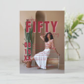 Fifty & Fabulous | 50歳の誕生日パーティー 招待状 (スタンド正面)