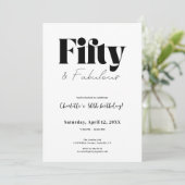 Fifty & Fabulous 50th Birthday Invitation 招待状 (スタンド正面)