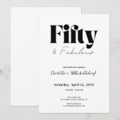 Fifty & Fabulous 50th Birthday Invitation 招待状 (正面/裏面)