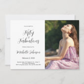 Fifty & Fabulous 50th Birthday Party 招待状 (正面)