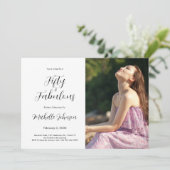 Fifty & Fabulous 50th Birthday Party 招待状 (スタンド正面)