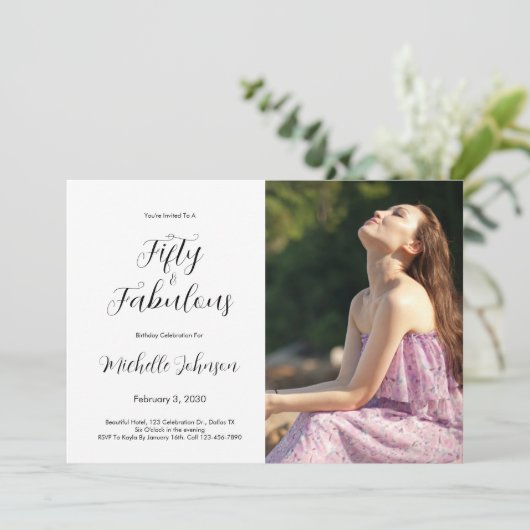 Fifty & Fabulous 50th Birthday Party 招待状 (スタンド正面)