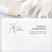 Fifty Fabulous 50th Birthday Party Return Address ラベル (インサイチュ)