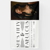 Fifty & Fabulous Art Deco Photo 50th Birthday 横断幕 (縦)