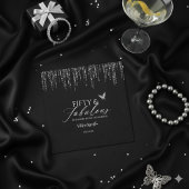 Fifty & Fabulous Black Glam 50th Birthday スタンダードカクテルナプキン