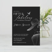 Fifty & Fabulous Black Glam 50th Birthday 招待状 (スタンド正面)