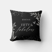 Fifty & Fabulous Black Glam 50th bithday クッション (正面)