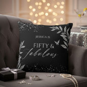 Fifty & Fabulous Black Glam 50th bithday クッション