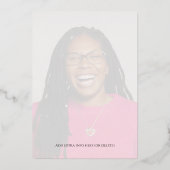 Fifty Fabulous Black Gold Pink Photo 50th Birthday 箔招待状 (裏面)