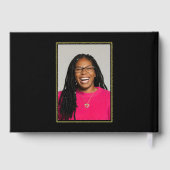 Fifty Fabulous Black Hot Pink Gold Birthday Photo ゲストブック (裏面)