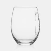 Fifty Fabulous Black White Art Deco 50th Birthday ステムなしワイングラス (右)