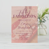 Fifty & Fabulous Dress Photo 50th Birthday 招待状 (スタンド正面)