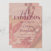 Fifty & Fabulous Dress Photo 50th Birthday 招待状 (正面/裏面)