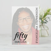 Fifty Fabulous Fiftieth 50th Birthday Photo 招待状 (スタンド正面)