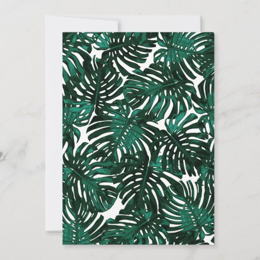 Fifty + Fabulous Green Tropical 50th Birthday 招待状 (裏面)