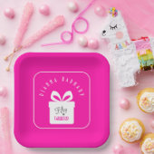 Fifty & FABULOUS! Hot Pink 50th Birthday Party ペーパープレート (パーティー)