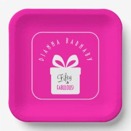 Fifty & FABULOUS! Hot Pink 50th Birthday Party ペーパープレート