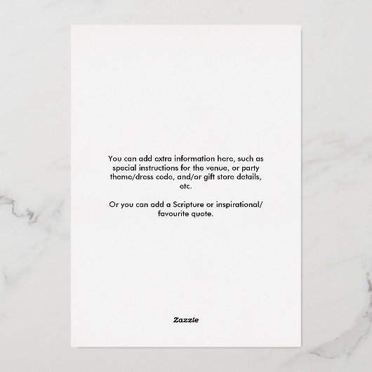 Fifty Fabulous Modern Black Pink 50th Birthday 箔招待状 (裏面)