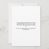 Fifty Fabulous Modern Black White 50th Birthday 招待状 (裏面)