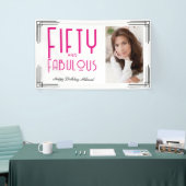 Fifty Fabulous Photo Pink Art Deco 50th Birthday 横断幕 (トレードショー)