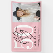 Fifty Fabulous Pink 50th Birthday Party 横断幕 (縦)