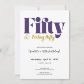 Fifty & Feeling Nifty 50th Birthday Invitation 招待状 (正面)