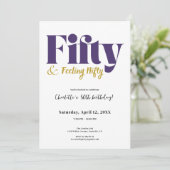 Fifty & Feeling Nifty 50th Birthday Invitation 招待状 (スタンド正面)