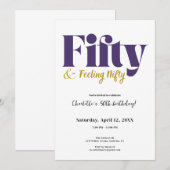 Fifty & Feeling Nifty 50th Birthday Invitation 招待状 (正面/裏面)