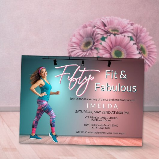 Fifty Fit and Fabulous Invitation 招待状