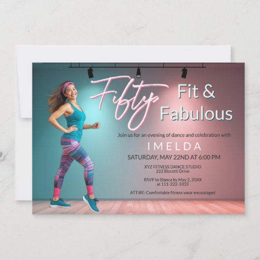 Fifty Fit and Fabulous Invitation 招待状 (正面)