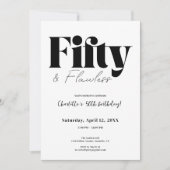 Fifty & Flawless 50th Birthday Invitation 招待状 (正面)