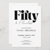 Fifty & Flawless 50th Birthday Invitation 招待状 (正面/裏面)