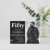 Fifty Modern 50th Birthday Party Photo For Him ポストカード (スタンド正面)