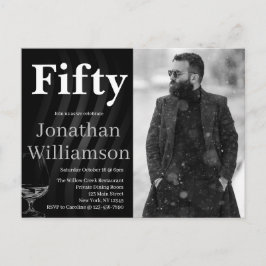 Fifty Modern 50th Birthday Party Photo For Him ポストカード