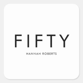 Fifty Name 50th Birthday Party スクエアシール