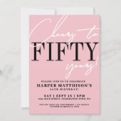 Fifty Pink 50th Birthday Party 招待状 (正面)