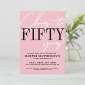 Fifty Pink 50th Birthday Party 招待状 (スタンド正面)
