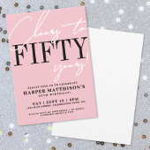 Fifty Pink 50th Birthday Party 招待状