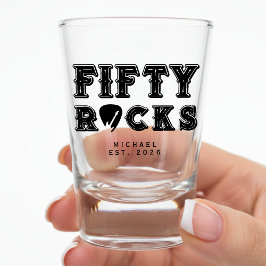 Fifty Rocks ギターピック 50歳の誕生日パーティー ショットグラス